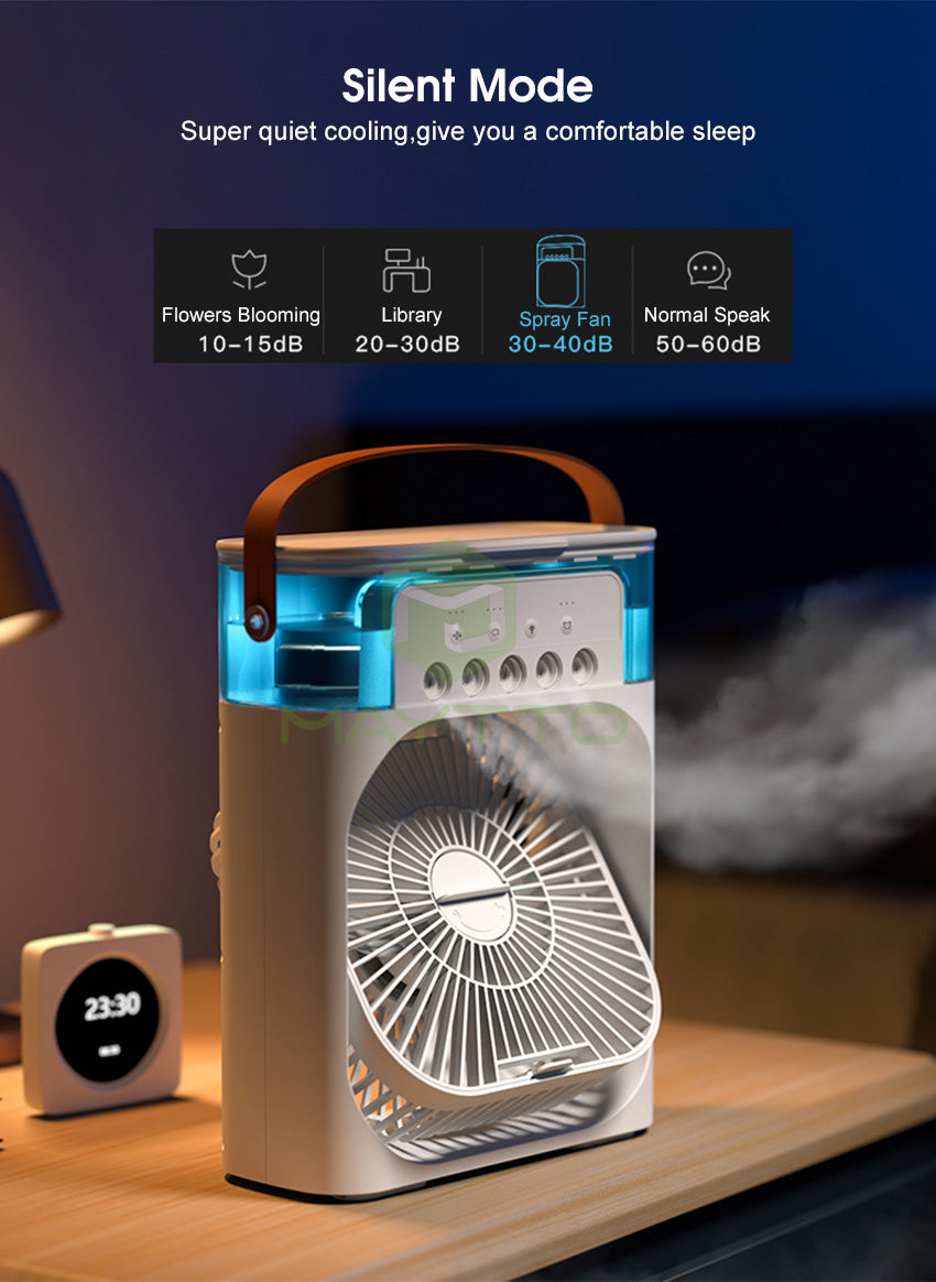 Trending Mini Air Conditioner Fan Premium 3 In 1 Desk Cooling Fan Spray Fan