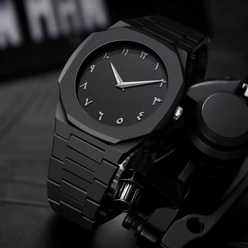Waterproof Black Arabic Aura Watch