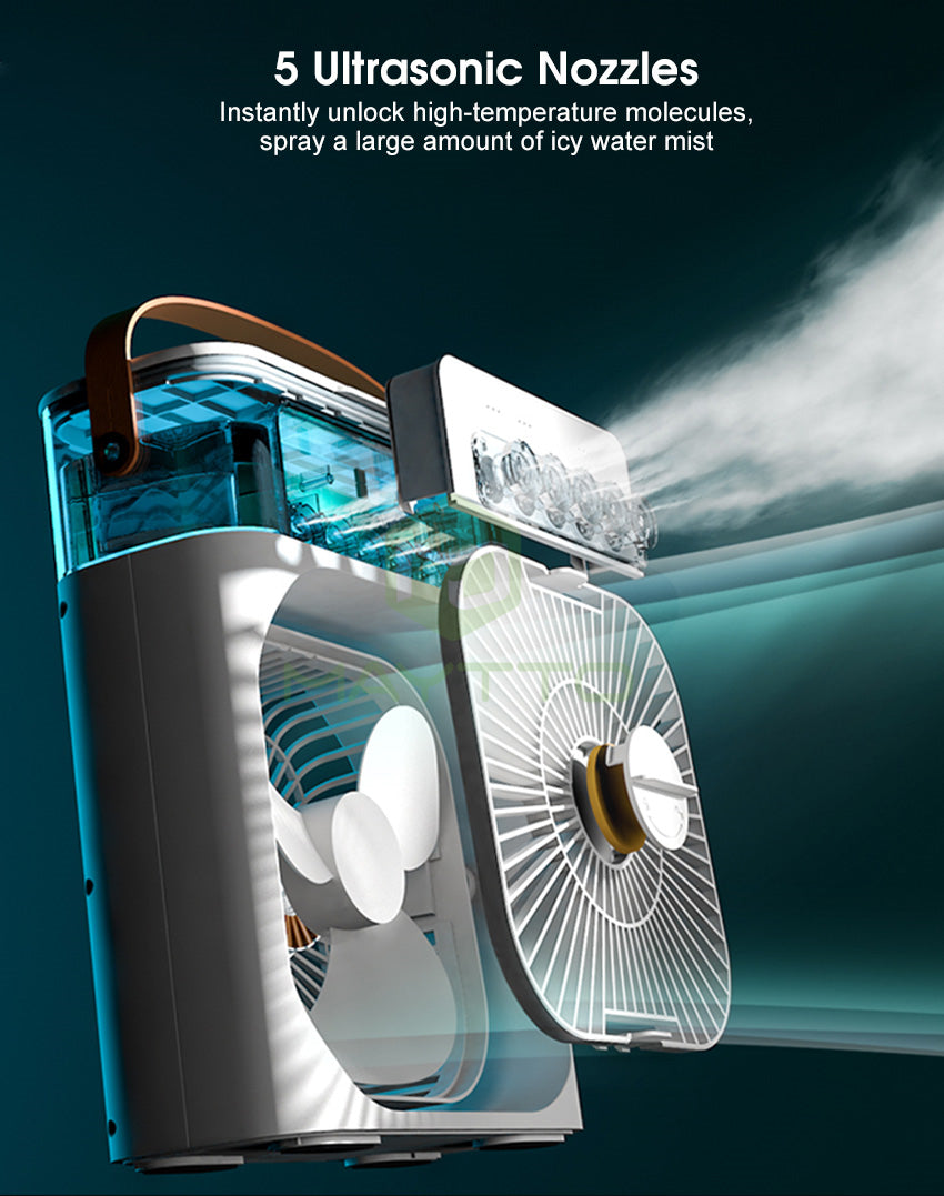 Trending Mini Air Conditioner Fan Premium 3 In 1 Desk Cooling Fan Spray Fan
